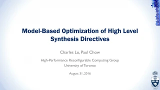 Model-Based Optimization of High Level Synthesis Directives - slide 1