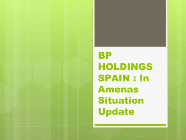 BP HOLDINGS SPAIN : In Amenas Situation Update