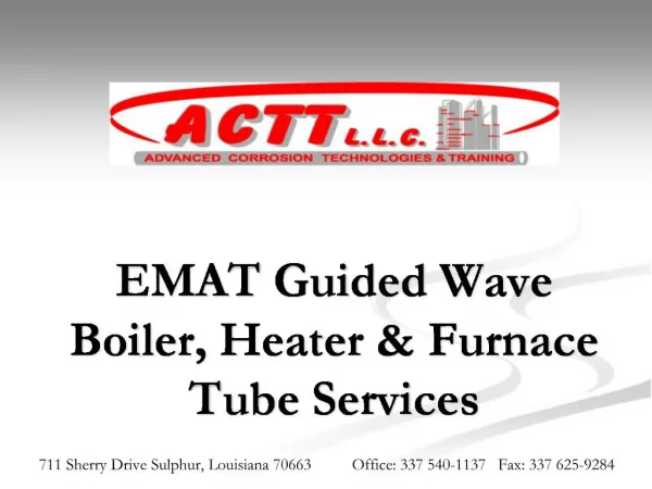 EMAT Guided Wave Boiler, Heater Furnace Tube Services