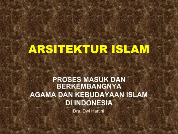 ARSITEKTUR ISLAM