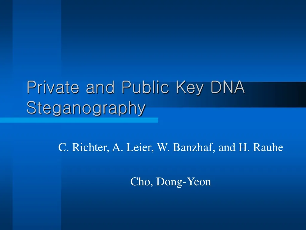private and public key dna steganography