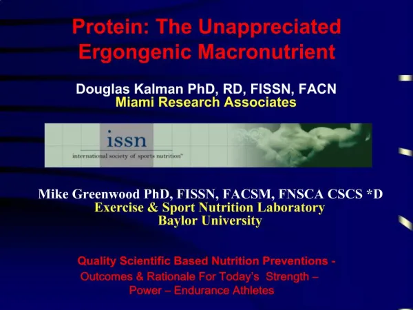 Protein: The Unappreciated Ergongenic Macronutrient
