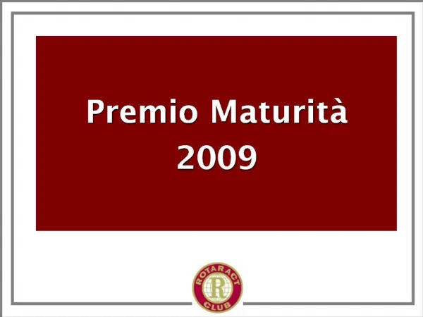 Premio Maturit 2009