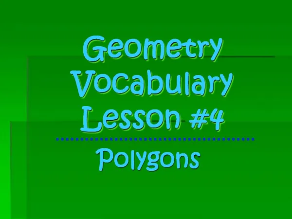 Geometry Vocabulary Lesson 4