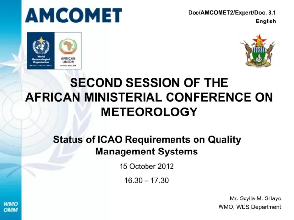 SECOND SESSION OF THE AFRICAN MINISTERIAL CONFERENCE ON METEOROLOGY