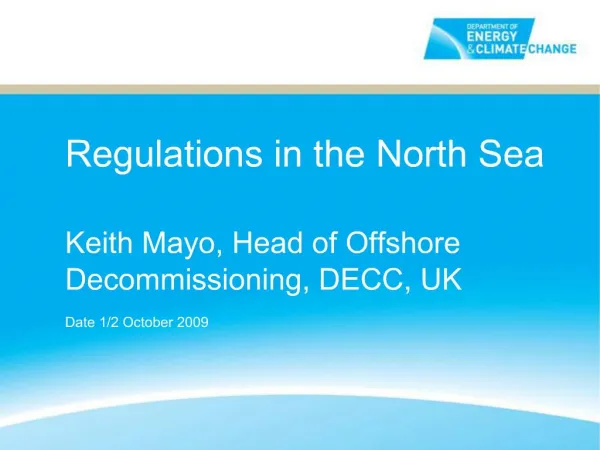 Regulations in the North Sea