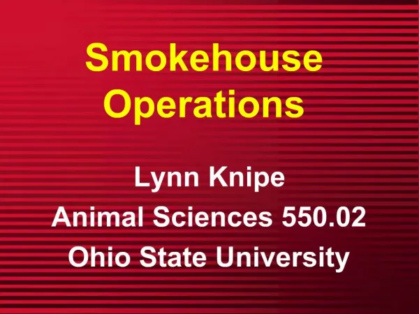 Smokehouse Operations