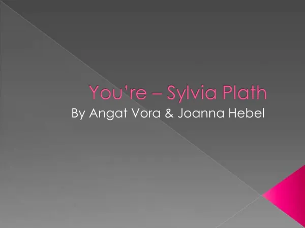 You re Sylvia Plath