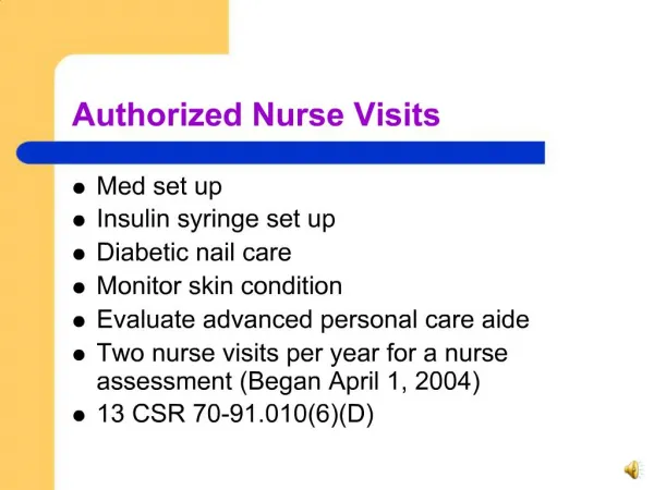 Authorized Nurse Visits