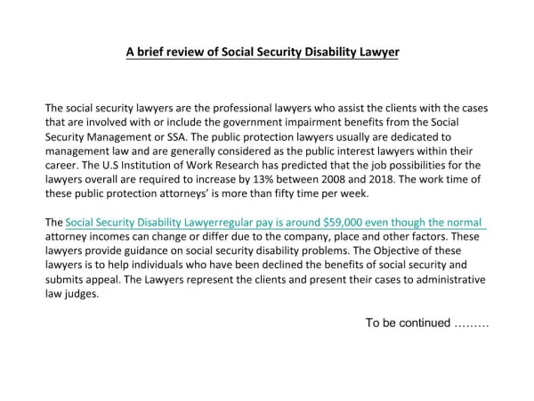 A brief review of Social Security Disability Lawyer