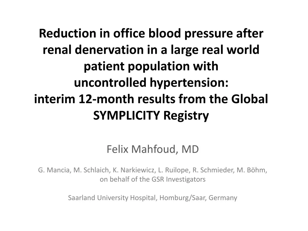 reduction in office blood pressure after renal