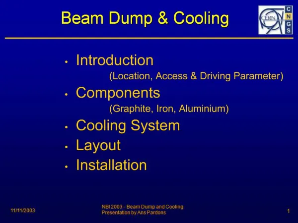 Beam Dump Cooling