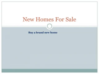 New Homes For Sale