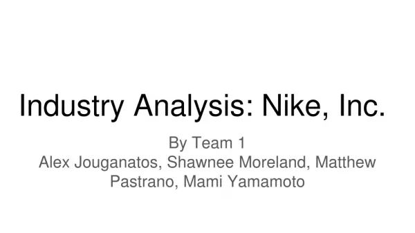 Industry Analysis: Nike, Inc.