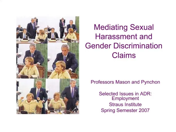 Mediating Sexual Harassment and Gender Discrimination Claims