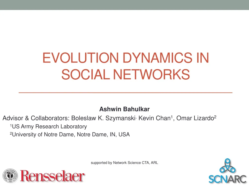 evolution dynamics in social networks