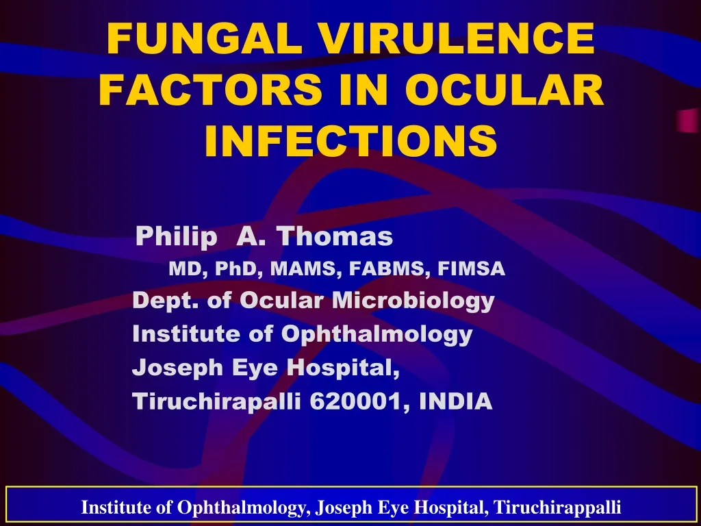 fungal virulence factors in ocular infections
