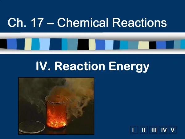 IV. Reaction Energy