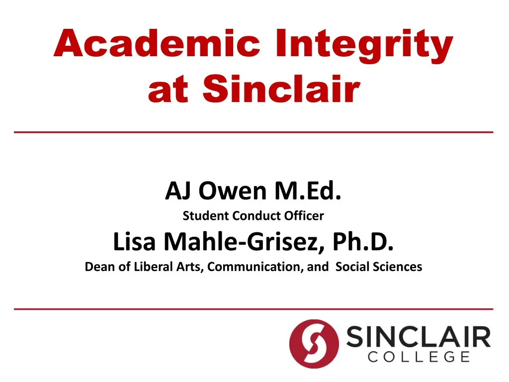 academic integrity at sinclair