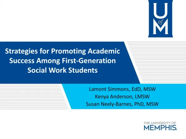 Strategies for Promoting Academic Success Among First-Generation Social Work Students