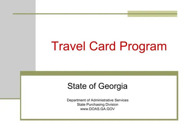 Travel Card Program