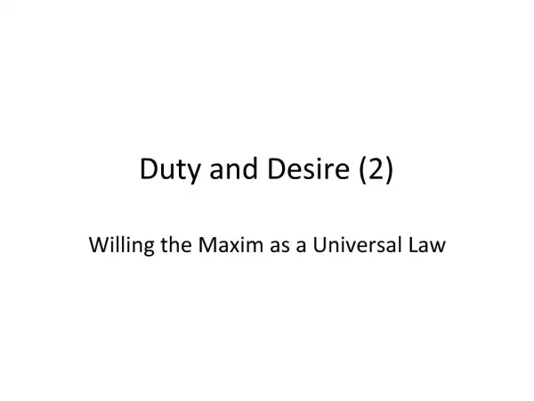 Duty and Desire 2