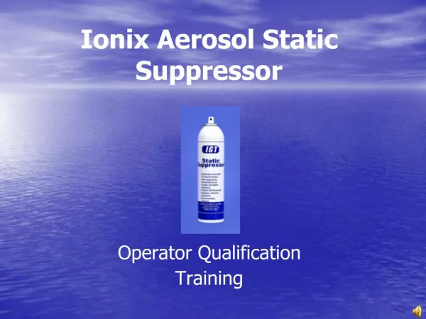 Ionix Aerosol Static Suppressor