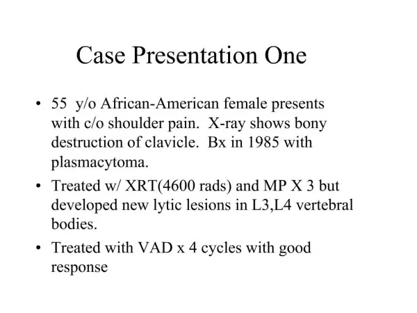 Case Presentation One