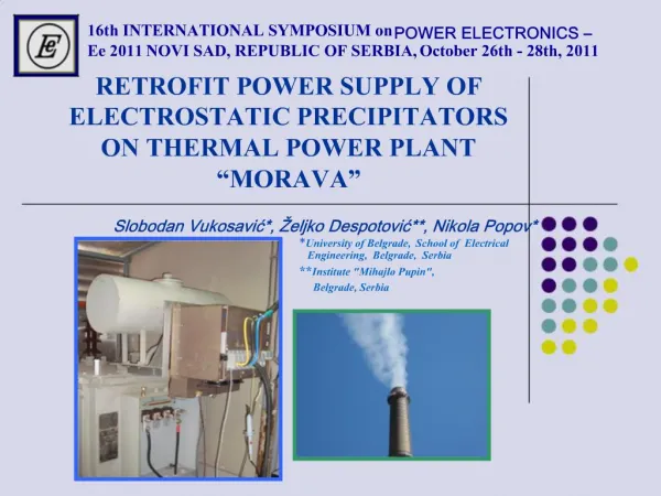 RETROFIT POWER SUPPLY OF ELECTROSTATIC PRECIPITATORS ON THERMAL POWER PLANT MORAVA