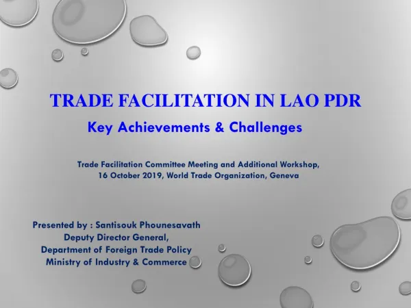 Trade Facilitation in Lao PDR