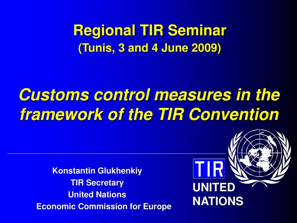 regional tir seminar tunis 3 and 4 june 2009