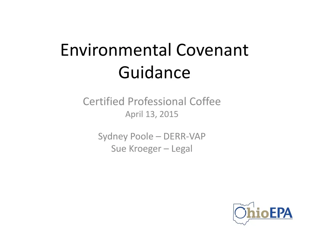 environmental covenant guidance