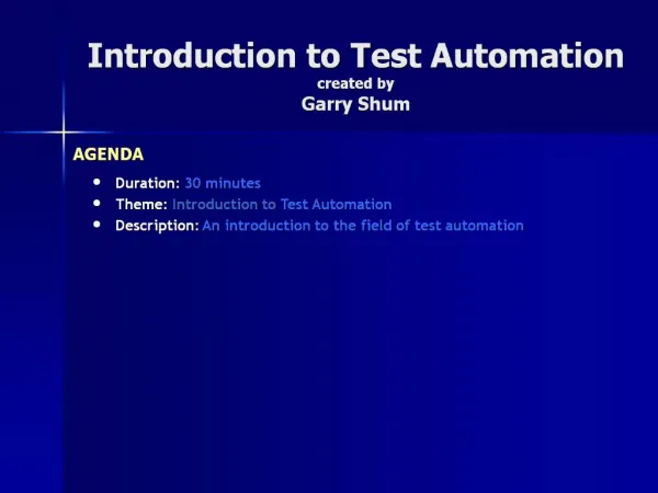 Introduction to Test Automation created by Garry Shum