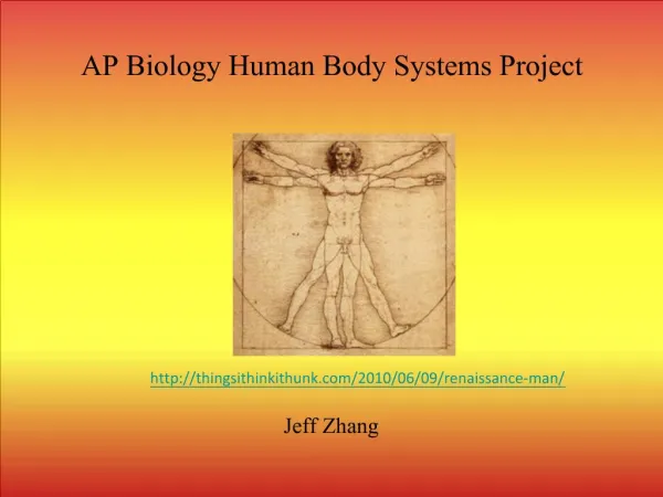 AP Biology Human Body Systems Project