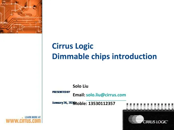 Cirrus Logic Dimmable chips introduction