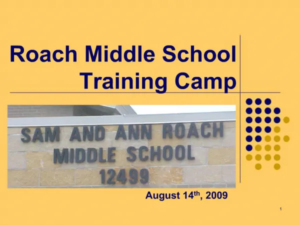 Roach Middle School Training Camp