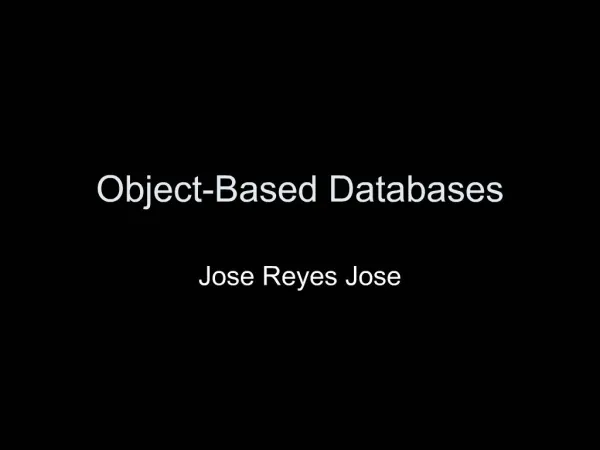 Object-Based Databases