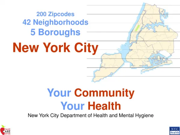 200 Zipcodes 42 Neighborhoods 5 Boroughs New York City