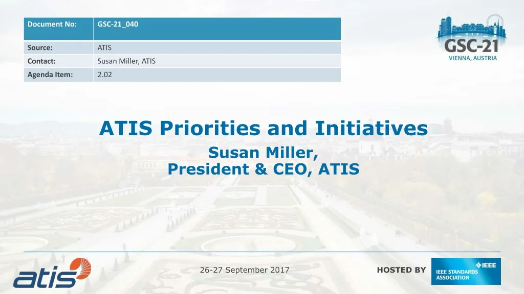 atis priorities and initiatives susan miller