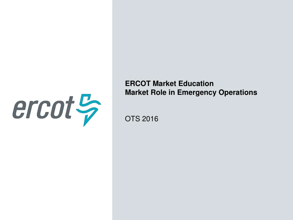 ercot market education market role in emergency