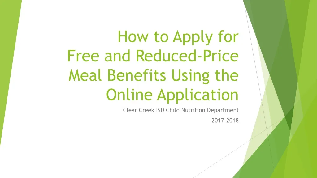 how to apply for free and reduced price meal benefits using the online application