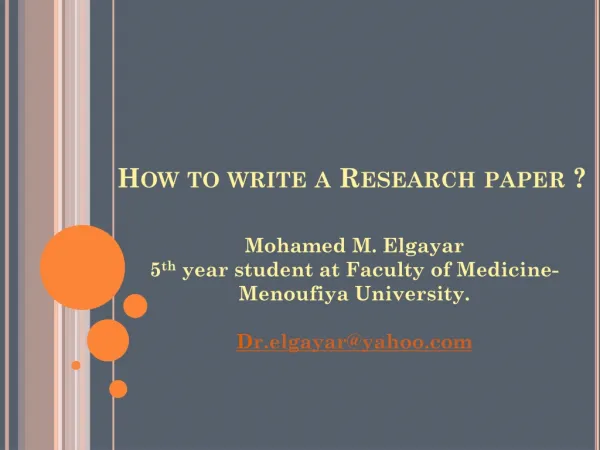 How to write a Research paper ?