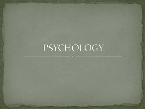 PSYCHOLOGY