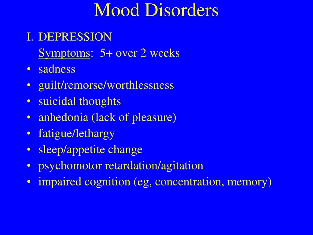 mood disorders