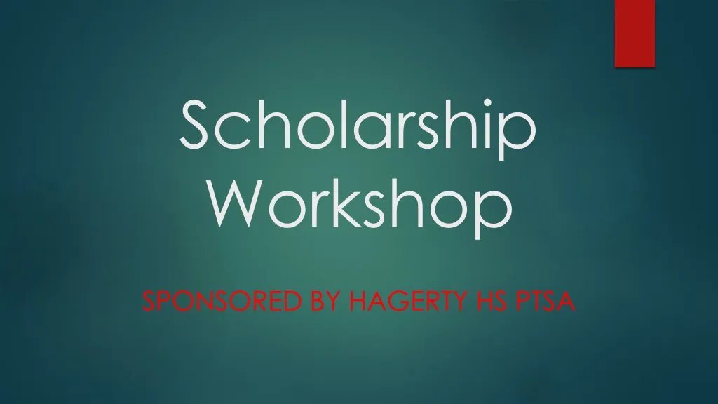 scholarship workshop