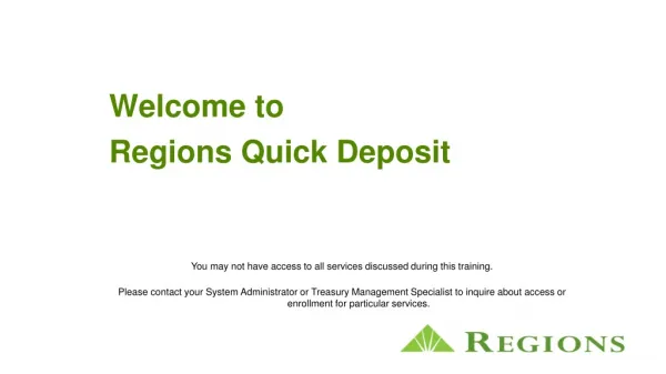 Welcome to Regions Quick Deposit