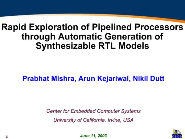 Rapid Exploration of Pipelined Processors through Automatic Generation of Synthesizable RTL Models