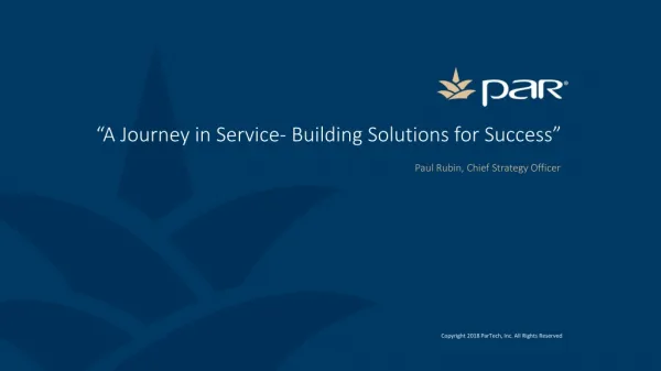 “A Journey in Service- Building Solutions for Success”