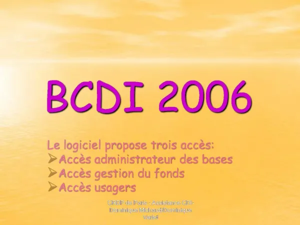 BCDI 2006