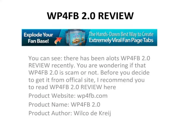 Wp4fb 2.0 review - wp4fb 2.0 bonus